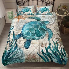 Save The Ocean Comforter Ocean Beach Comforter Bedding Set Teal Animal Sea Print