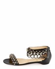 100% AUTHENTIC NEW WOMEN LOUBOUTIN BLACK GYPSOFLAT RING & STUD SANDALS US 10 — photo 2