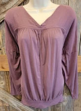 Wishlist Tunic Top M Sheer Long Sleeve Relaxed Fit Womens wrap back tie batwing