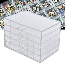 120 Grids Nail Art Rhinestone Gems Bead Acrylic Storage Display Tray Box Clear