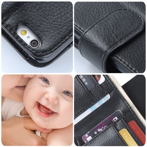 Neu Kartenetui Flip Wallet Leder Tasche Hülle für Apple iPhone 6 - Bild 4 von 36