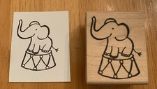 Paper Salon Baby Elephant Rubber Stamp Circus Theme Cute  Baby Shower Big Top
