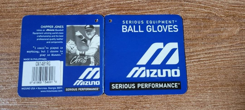 Vintage 1994 Mizuno-CHIPPER JONES-Atlanta Braves-Baseball Glove Tag Card-NM-RARE