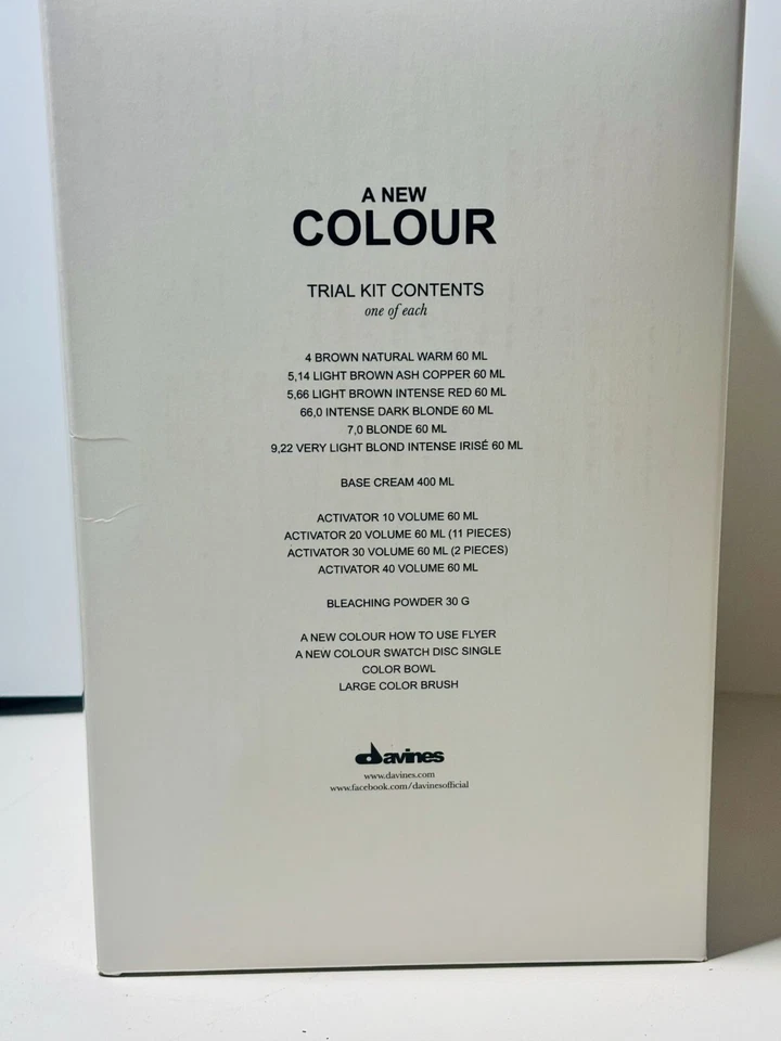 Color de cabello Davines un nuevo kit de inicio de color - tubos de tinte para el cabello profesional + activador nuevo en caja Foto 3 de 4