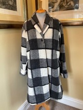 Masai Clothing Tussan Black/white Check A Shape/ Swing Coat Size M - New No Tags