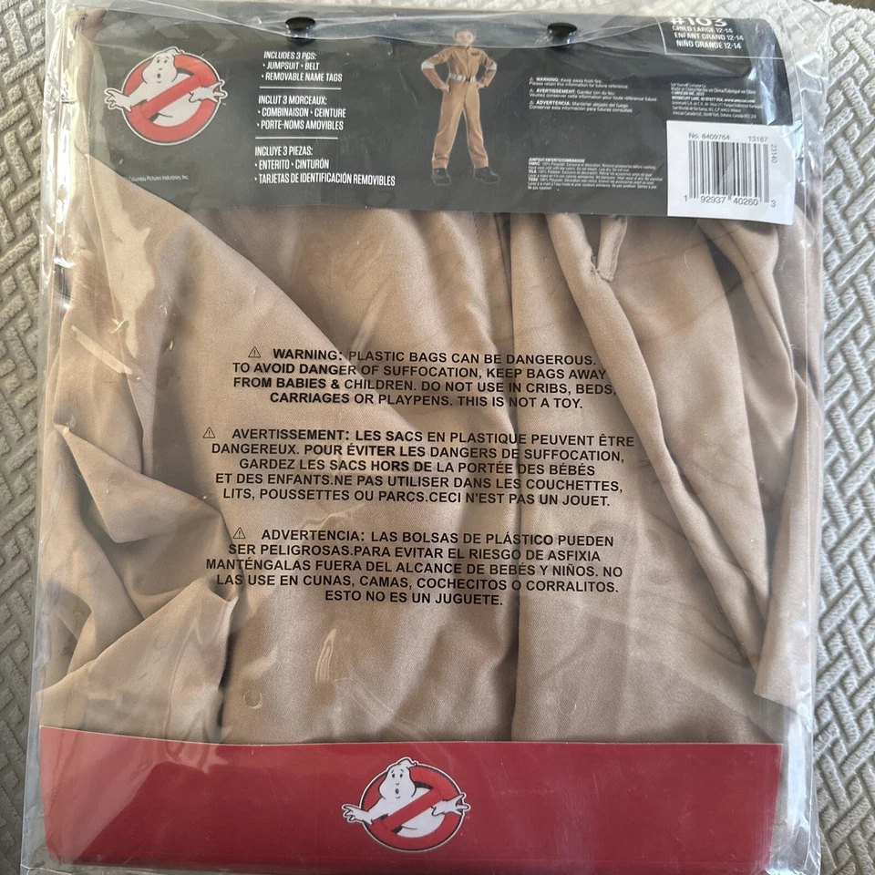 Disfraz de Halloween Cazafantasmas Traje Marrón Vestir Disfraz para Niño Grande 12-14 Foto 4 de 4