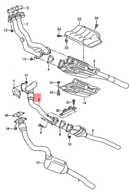 Tubo de escape delantero genuino VW SKODA Bora Variant 4Motion Golf R32 1J1253091Q Foto 2 de 2