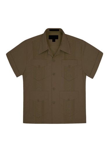 Boys Junior Guayabera Cuban Short Sleeve Embroidered 4 Pocket Shirt KID-OMEGA - Picture 12 of 71