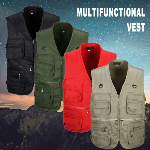 Multi Pocket Utility Vest Men Fishing 