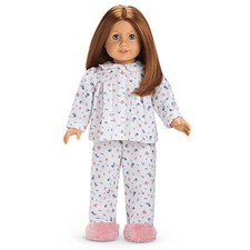 American Girl Cute Retired EMILY  S FLANNEL FLORAL PAJAMA SET Brand New in Box.