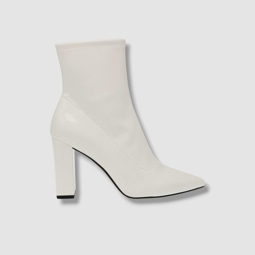 Wild Pair Women's White Iloise Pointed-Toe Block-Heel Dress. Booties. Shoes 7.5 - Picture 2 of 6