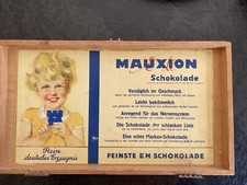  MAUXION Schokolade  Werbedruck im Deckel der Aufbewahrungskiste um 1952  Raritä