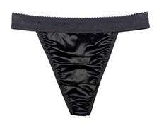 Rio Satin Thong Wide Waistband Black 2XL