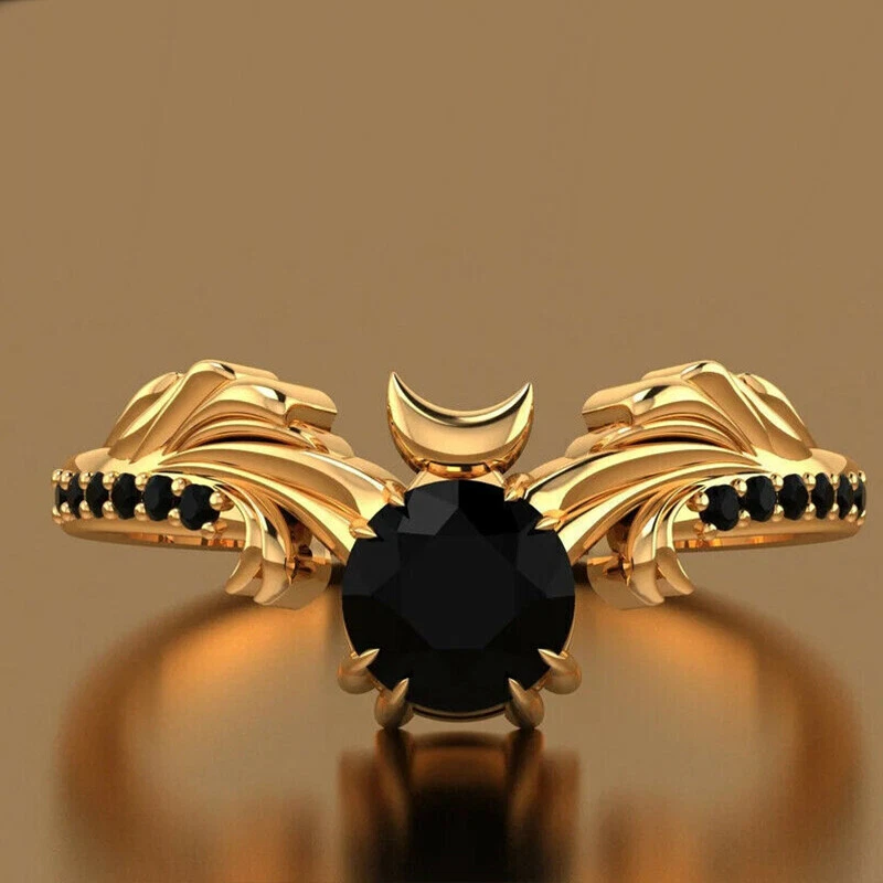 2Ct Round Black Diamond Women's Unique Engagement Ring 14K Yellow Gold Finish - Image 4 of 4