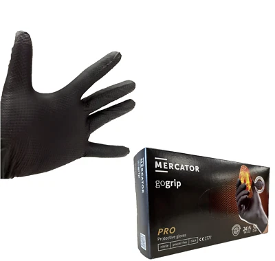 50x Einweghandschuhe Nitril Handschuhe Grip extra stark latexfrei Black M-XXL