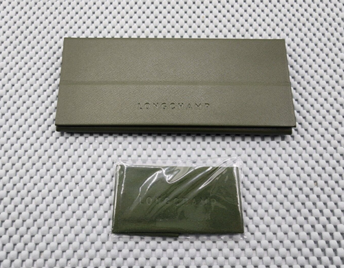 Longchamp Semi-Hard Shell Folding Eyeglasses Case Olive Green w/ Cloth