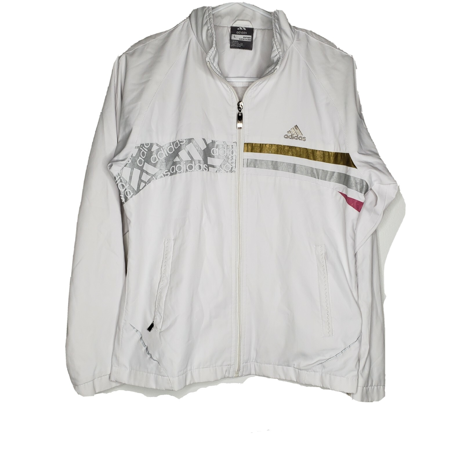 Adidas Girls White Wind Breaker Jacket 