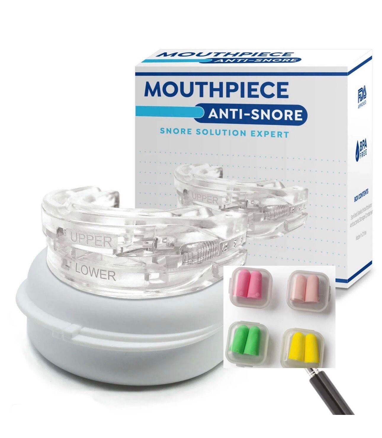 NHS ANTI SNORING MOUTH GUARD, Device Sleep Aide Adjustable Mouth Piece