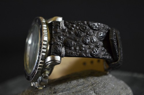CORREA RELOJ 22 20 18 MM NEGRO ANTRACITA GENUINA PIEL SAPO MA STRAP APTA ROLEX - Imagen 6 de 12