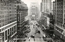 Looking up Broadway from the Times Building New York RPPC Photo Postcard COPY