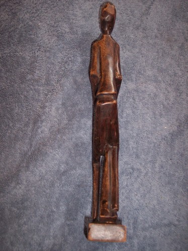 Carved Wooden Black Haitian Drummer, Folk Art - Picture 5 of 8
