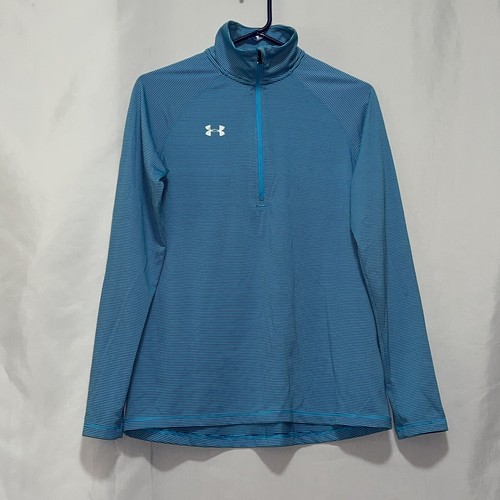 Under Armour 1/4 Cremallera Jersey Camisa Rayas Mujer Talla Pequeña GUC E404