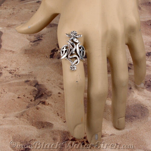 VOODOO VEVE - MARIE LAVEAU - RING Sterling SILVER 925 Lwa Vodou - Picture 3 of 7