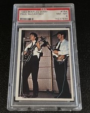 1964 Beatles Diary PSA 8 #16A John Lennon Rookie Card Paul McCartney Topps Read
