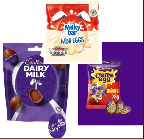 Easter Chocolate Mini Eggs - Milkybar 80g ,Cadbury Creme Egg 78g ,Dairy Milk 77g - Picture 2 of 42