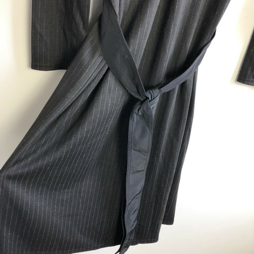 New Zara Striped Dress With Pockets belted Long sleeve Black Knee Length Sz L - Bild 10 von 11