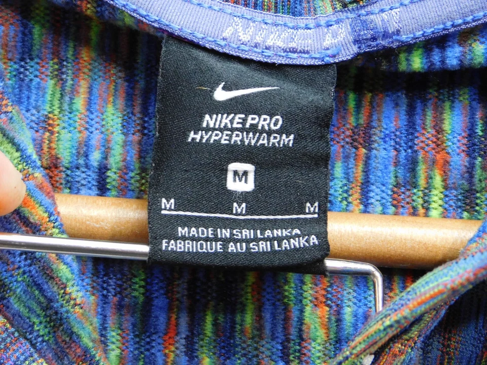 Nike Pro Hyperwarm Rainbow Static Long Sleeve Pullover 1/4 Zip Athletic M - Image 3 of 4