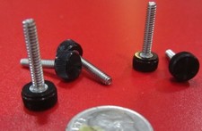 Plastic Black Stainless Thumb Screw, 5/16" Head Dia. x 4-40 x 5/8" Length, 25 Pc