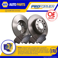 Image of 2x Solid Brake Discs and Pads Rear 272mm PBD8589+PBP7554 Proformer Set Pair New