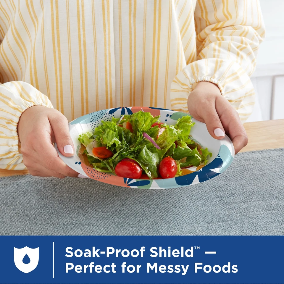 Platos de papel desechables para todos los días, 8,5", multicolor, 200 unidades Foto 3 de 4