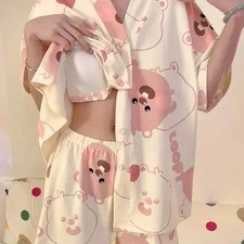 Luffy Cute Short Sleeve Pajama Set for Women M