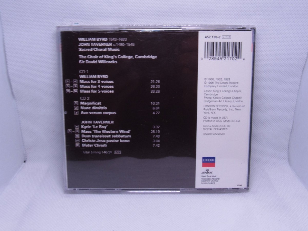 Byrd Taverner Sacred Choral Music CD 1996 London Double Decker | eBay