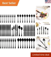 Durable 48-Piece Stainless Steel Flatware Set with Ergonomic Handles for 8