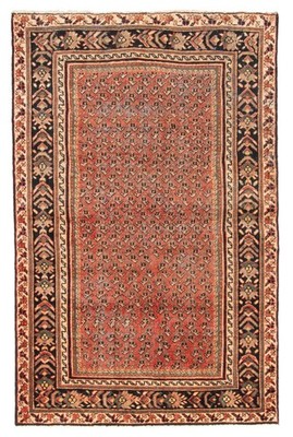 Vintage Traditional Hand-Knotted Area Rug 4'3'' x 6'9'' Oriental Wool Carpet