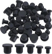 50PCS 5 Sizes Silicone Hole Plug Black Round Rubber Waterproof Button Hole En...
