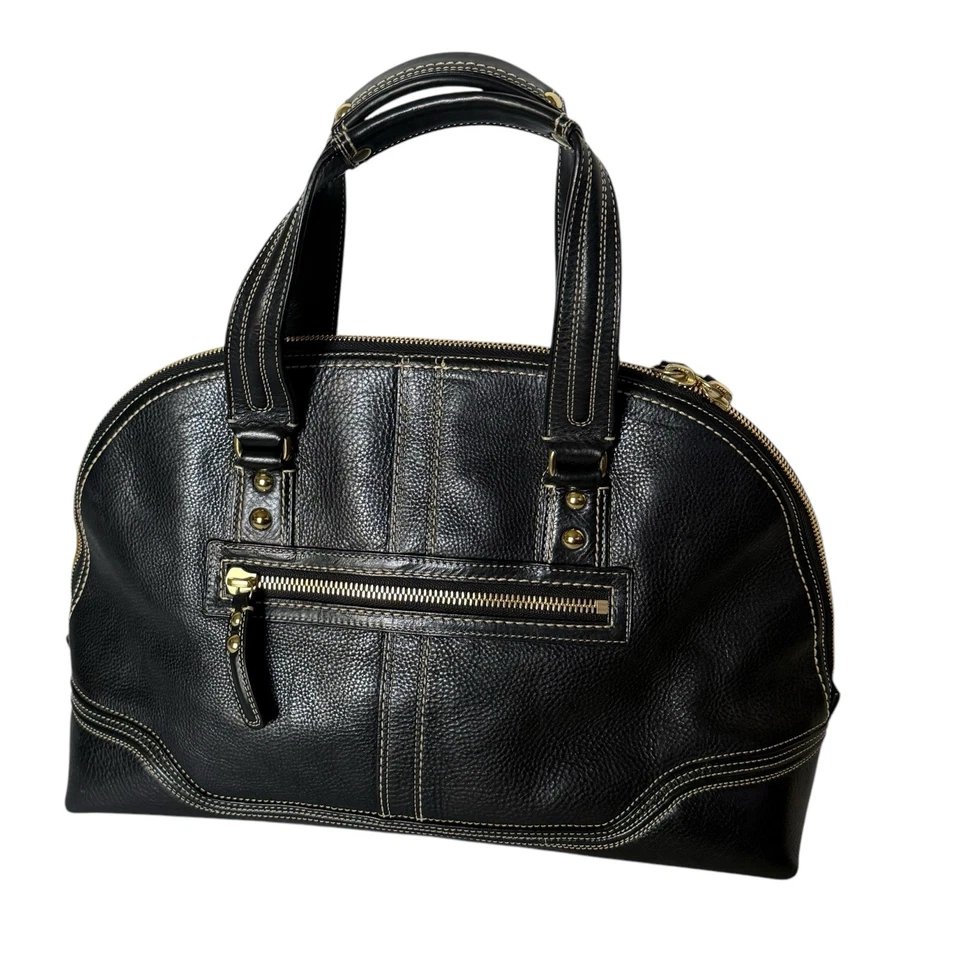 Bolso de cuero negro Coach Messenger Hamptons Miranda # 11085 Foto 2 de 4