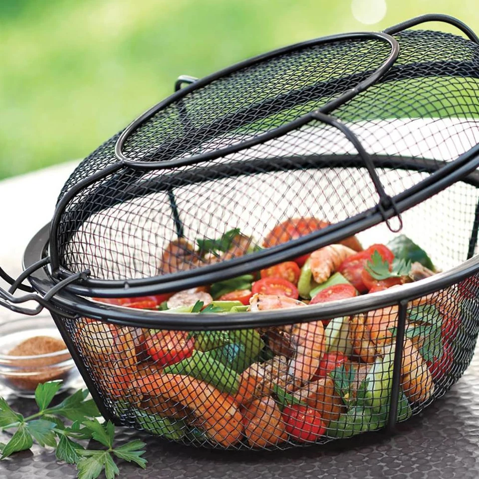 Outset Grill Chef's Outdoor 3-In-One Basket and Skillet with Helper Handles - Image 3 of 4