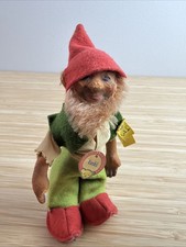 Vintage Steiff Elf Gnome Lucki - 5 1/4 High - Steiff Germany Wrist Tag