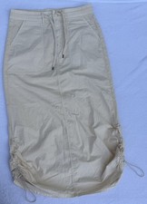 American Eagle Low Rise Maxi Cargo Skirt in Cream Size 8 cream color Drawstring