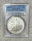 2006-W BURNISHED American  SILVER EAGLE SP70 PCGS Blue Label, 0.999 % Silver.