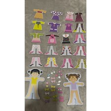 Melissa And Doug Wooden Magnetic Dress Up Two Sided Dolls And Accessories 51 pcs