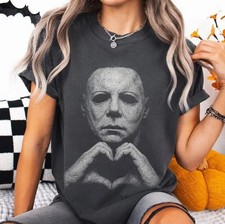 Michael Myers Heart Shirt   Retro Horror Movie Tee, Spooky Slasher Halloween Top