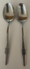 2 Amefa 6" Stainless Spoons Single Floral Holland GUC AFSAFS6