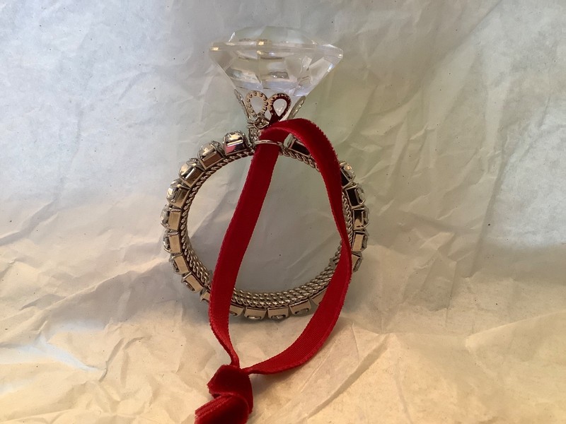 Engagement Ring Style Christmas Ornament Diamond Like Design