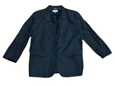Vintage L L Bean Freeport Main Black Blazer Women's Sz 12P Made In USA 1 Button
