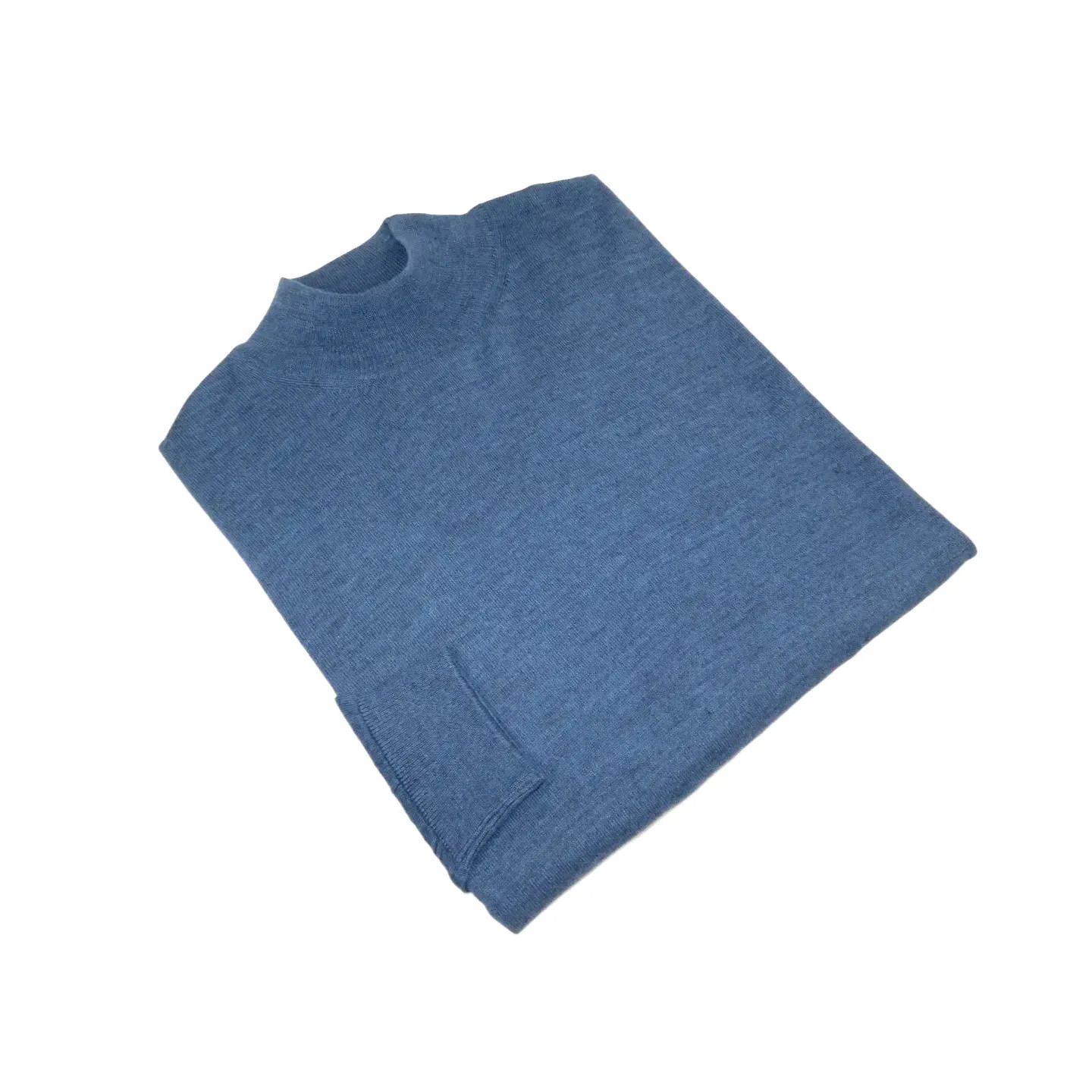 Men PRINCELY Italian Wool Blend Pullover Mock Slim 84001-00 Indigo Blue 282